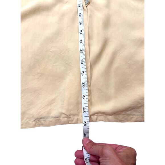 August Silk Cream Tunic Top Mother-of-Pearl Button Front, size M - Picture 4 of 6